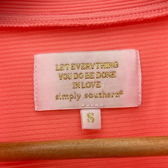 Simply Southern Dress Coverup Size Small Peach Blue White Pockets NWOT - Picture 7 of 10